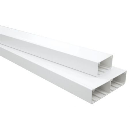 11020CBR Goulotte appareillable 45x45 EFAPEL 100x50mm - 1 compartiment - Blanc - Longueur 2m (carton de 16m)