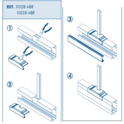 11038ABR Jonction en T - Dérivation REDUITE pour Goulotte appareillable 155x50mm - Blanc - Efapel 11030CBR