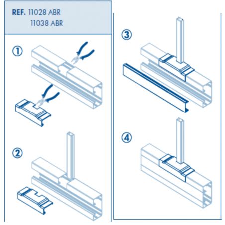 11038ABR Jonction en T - Dérivation REDUITE pour Goulotte appareillable 155x50mm - Blanc - Efapel 11030CBR