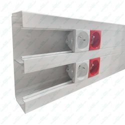 11030CBR Goulotte appareillable 45x45 EFAPEL 155x50mm - 2 compartiments -Blanc - Longueur 2m (carton de 8m)