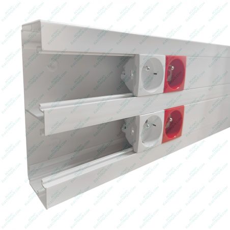 11030CBR Goulotte appareillable 45x45 EFAPEL 155x50mm - 2 compartiments -Blanc - Longueur 2m (carton de 8m)