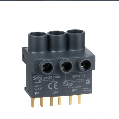 GV1G09 bornier d'alimentation par le haut peignes tripolaires pour disjoncteurs moteurs GV2