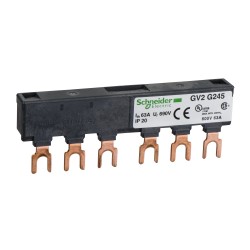 GV2G245 Peigne tripolaire pour disjoncteur moteur - 63A - 2 dérivations - pas 45 mm - Schneider TeSys GV