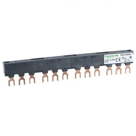 GV2G445 Peigne tripolaire pour disjoncteur moteur - 63A - 4 dérivations - pas 45 mm - Schneider TeSys GV