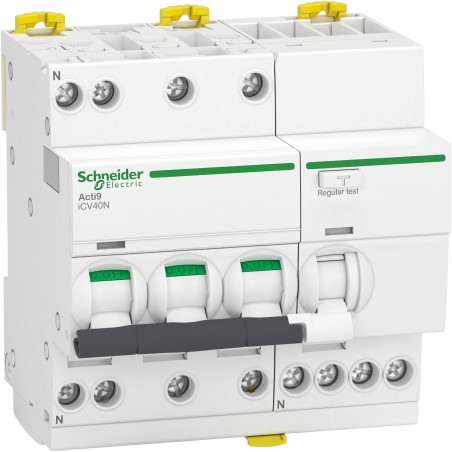 A9DE7732 Disjoncteur différentiel triphasé 3P+N 32A - 300mA - 6kA - Type AC courbe C - Schneider iCV40N