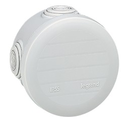 092002 Boîte de dérivation ronde Plexo Ø70mm hauteur 45mm - 4 entrées - gris RAL 7035 Legrand