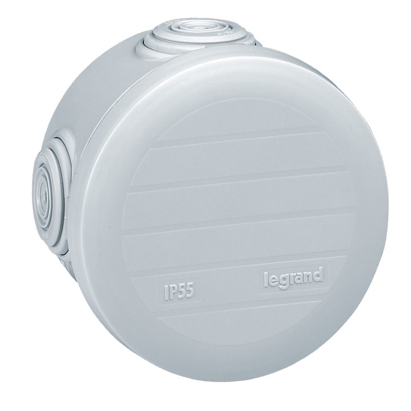 092003 Boîte de dérivation ronde Plexo Ø70mm hauteur 45mm - 4 entrées - blanc RAL 9010 Legrand