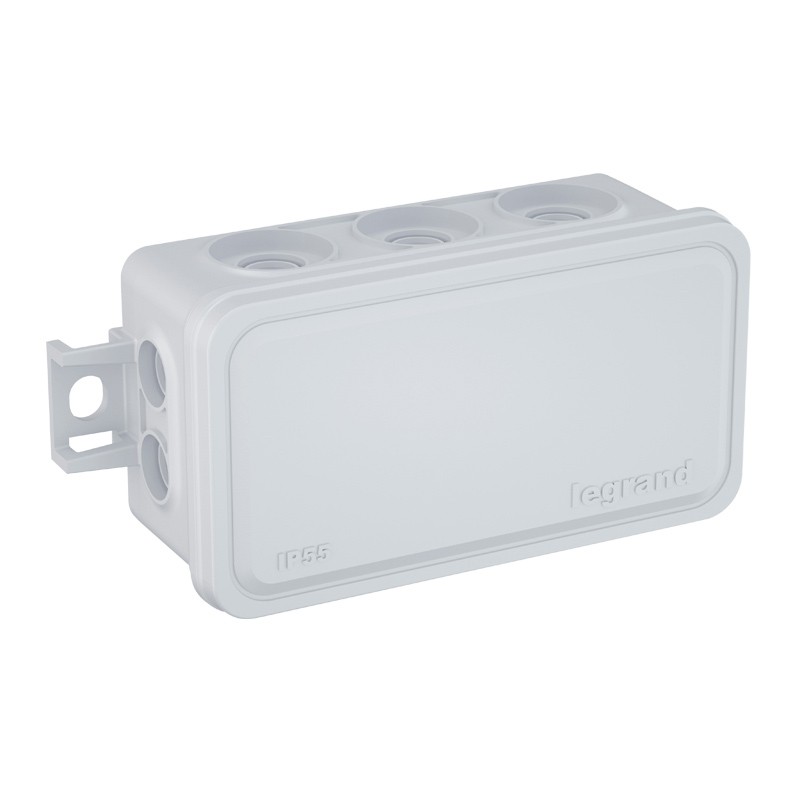 092004 Boîte de dérivation Plexo rectangulaire faible encombrement 80x43x34mm - 10 entrées - Legrand