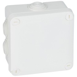 092023 Boîte de dérivation carrée Plexo dimensions 105x105x55mm - 7 entrées - Blanc RAL 9010