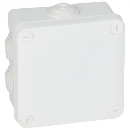 092023 Boîte de dérivation carrée Plexo dimensions 105x105x55mm - 7 entrées - Blanc RAL 9010