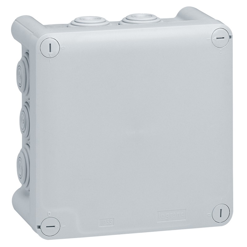 092032 Boîte de dérivation carrée Plexo dimensions 130x130x74mm - gris RAL 7035 - Legrand