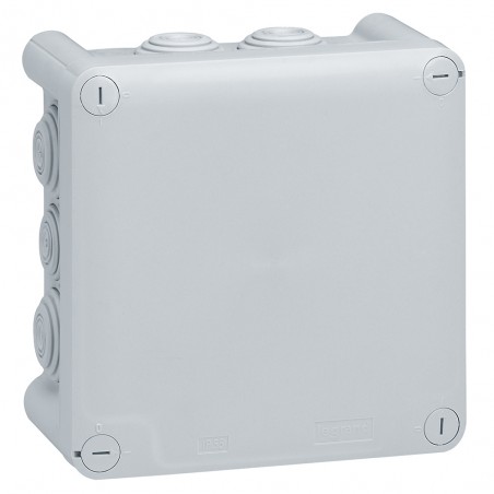 092032 Boîte de dérivation carrée Plexo dimensions 130x130x74mm - gris RAL 7035 - Legrand
