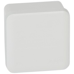 092011 Boîte de dérivation carrée faces lisses pour presse-étoupe dimensions 80x80x45mm - gris RAL 7035 - Legrand