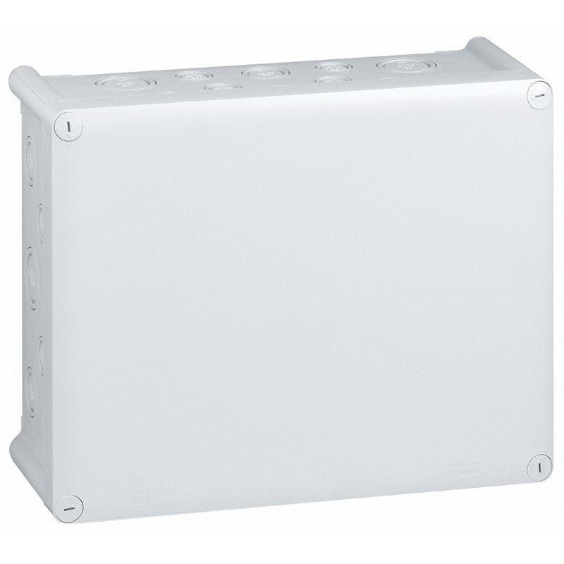 092084 Boîte de dérivation rectangulaire Plexo dimensions 310x240x124mm - 36 entrées pour presse-étoupe - gris RAL 7035