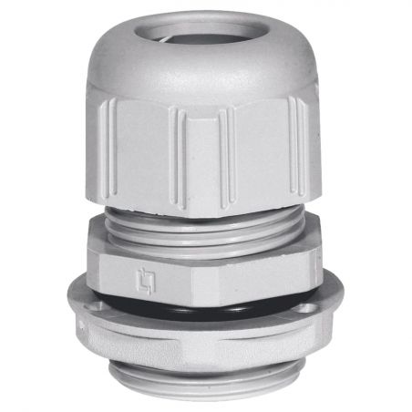 098025 Presse étoupe plastique PG21 Legrand - câble diamètre 12 à 18mm - Gris RAL 7001 - Filetage PG - Étanche IP68