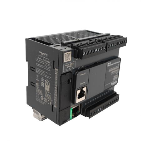 TM221CE24T Schneider - Automate Modicon M221 - Contrôleur 24 entrées/sorties - 24Vcc - PNP - Ethernet +série - 24Vcc