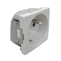45476SBR Prise 2P+T - Blanc - 45x45 clippage direct sur goulotte appareillable - Efapel
