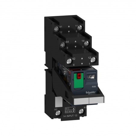 RXM2AB2P7PVS Schneider - Relais et embase - 2OF - 12A - DEL intégrée - 230V - Harmony Relay RXM