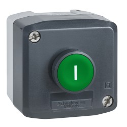 XALD102 Schneider - Boitier avec bouton poussoir vert - Ø22mm contact 1NO marquage I - Harmony XALD