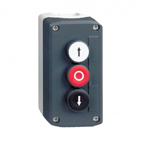 XALD324 Schneider - Boitier 3 boutons poussoir blanc rouge noir - Ø22mm - Harmony XALD