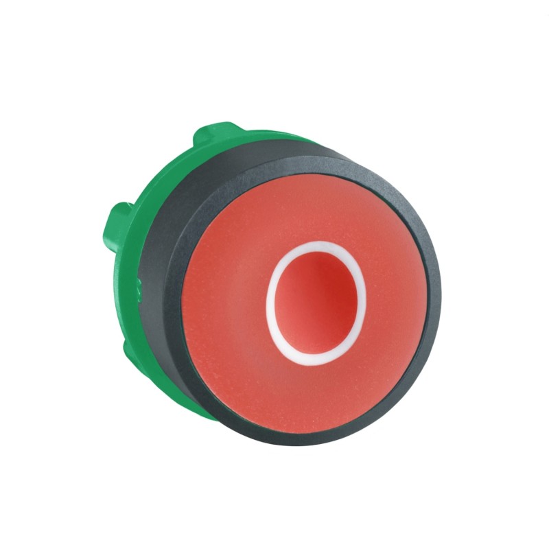 ZB5AA332 Schneider - tête bouton poussoir rouge - Ø22 - affleurant - texte "O" - Harmony XB5