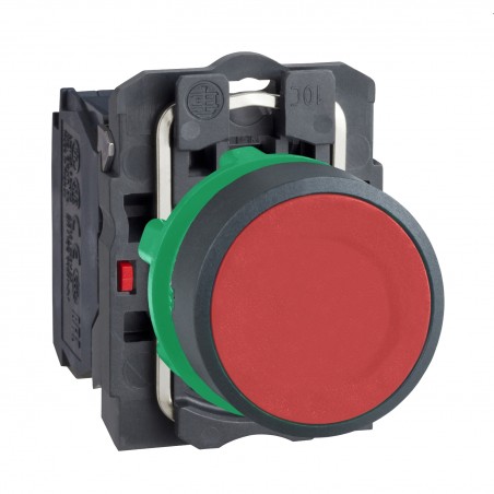 XB5AA42 Schneider - bouton poussoir affleurant complet composable - Ø22 - Rouge - 1NF - Harmony XB5