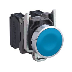 XB4BA61 Schneider - bouton poussoir à impulsion - Ø22 - Bleu - 1NO - à vis - Harmony XB4