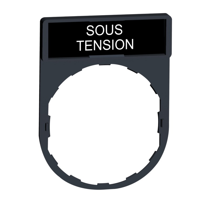 ZBY2126 Schneider Harmony - porte étiquette plate 30x40 - avec étiquette "SOUS TENSION" 8x27