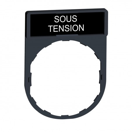 ZBY2126 Schneider Harmony - porte étiquette plate 30x40 - avec étiquette "SOUS TENSION" 8x27