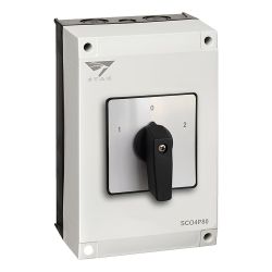 SCO4P80 - Coffret inverseur de source manuel - 63A - monophasé ou triphasé - avec position 0