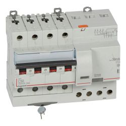 411191 Legrand Disjoncteur différentiel tétrapolaire 50A - 30mA - type AC - DX36000 - 10kA - 4P