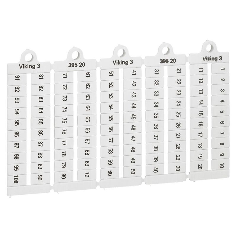 39520 Legrand - Plaque de repères pour bloc de jonction Viking 3 - pas 6mm - chiffres 1 à 100