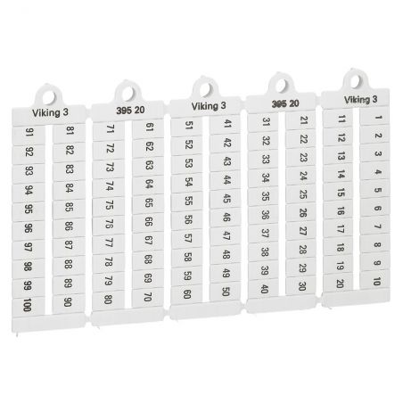 39520 Legrand - Plaque de repères pour bloc de jonction Viking 3 - pas 6mm - chiffres 1 à 100
