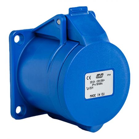 Prise femelle droite32A 2P+T 220V - Étanche IP44 - IDE