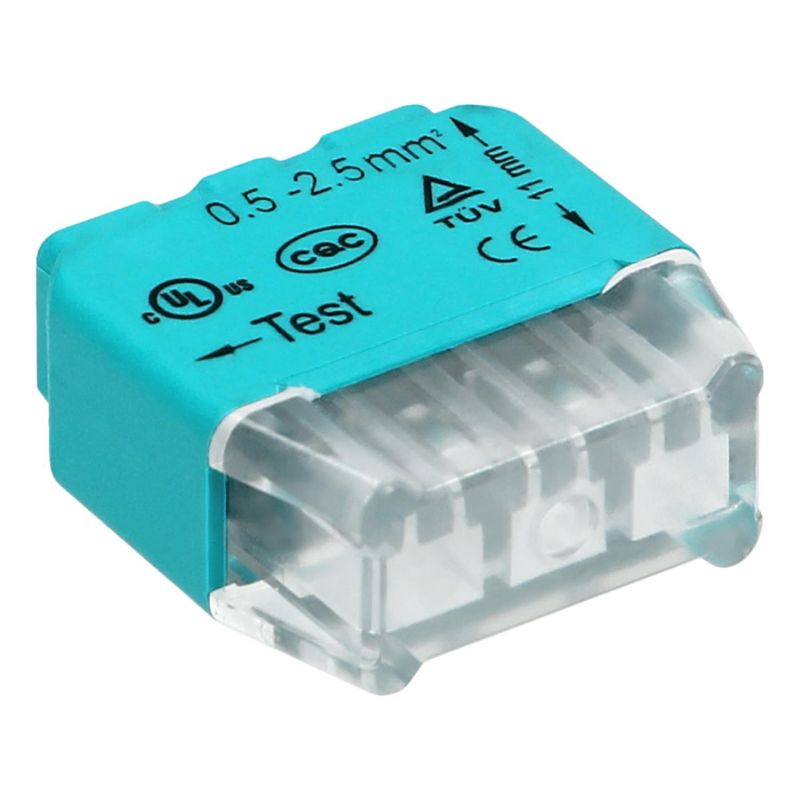 Boite de 100 connecteurs électriques rapides 3 fils rigides 0,5 à 2,5mm² - Certifié TUV