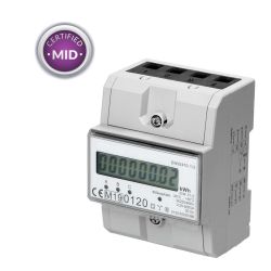 Compteur électrique triphasé - 80A certifié MID avec affichage digital et sortie impulsionnelle