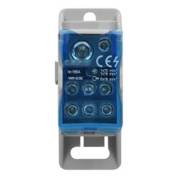Répartiteur unipolaire 160A 1000V - 2 entrées : 70mm² + 16mm² - 6 départs 16mm²