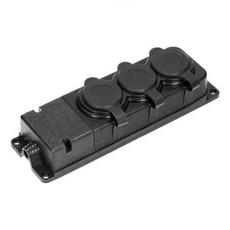 Multiprise étanche IP44 en caoutchouc - 3 prises 2P+T 16A 230V - sans cordon d'alimentation