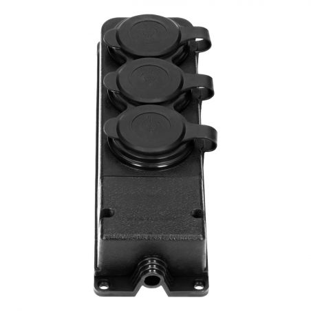 Multiprise étanche IP44 en caoutchouc - 3 prises 2P+T 16A 230V - sans cordon d'alimentation