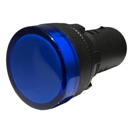 Voyant LED Bleu 12Vca-cc pour armoire électrique - Étanche IP67 - Perçage 22mm