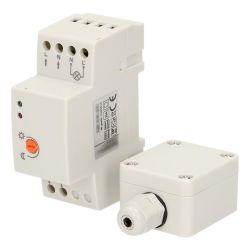 Interrupteur crépusculaire modulaire avec cellule photo-électrique étanche IP65 à câbler