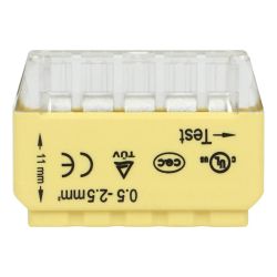 Boite de 50 connecteurs électriques rapides 5 fils rigides 0,5 à 2,5mm² - Certifié TUV