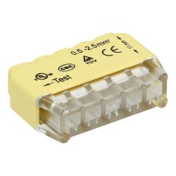 Boite de 50 connecteurs électriques rapides 5 fils rigides 0,5 à 2,5mm² - Certifié TUV