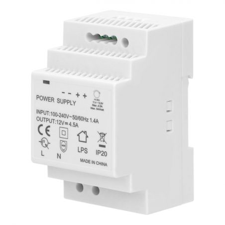 Alimentation courant continu 12V 4,5A 54W - 3 modules - Transformateur 220V - 12V cc
