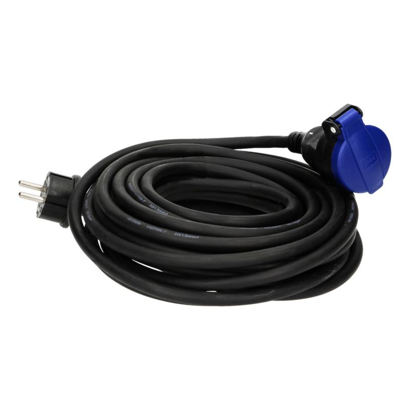 Rallonge électrique 20m étanche IP44 - Câble HO7RNF 3G1,5mm² ultra-résistant