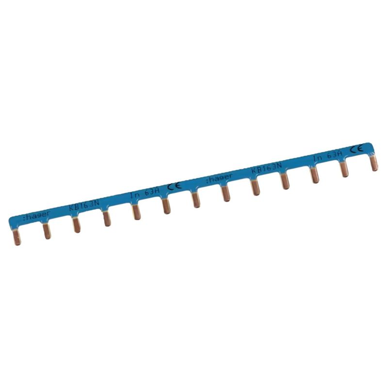 KB163N Hager - Peigne d'alimentation neutre - 1P - Bleu - 63A - 10mm² - 13 modules