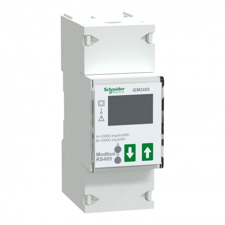 A9MEM2455 Schneider - Compteur électrique 100A - 1P+N - écran LCD - Avec option double tarif - MID - Acti 9