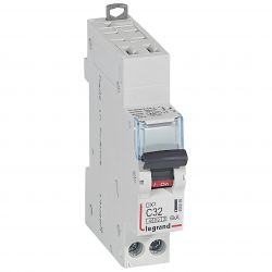 406886Disjoncteur Legrand 32A unipolaire + neutre DX3 - courbe C - 4,5/6kA - AUTO+VIS - 1 module
