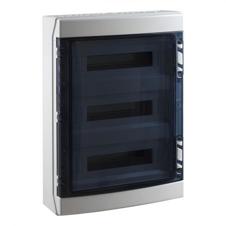 Coffret électrique étanche pour l'extérieur IP65 - 3 rangées de 18 modules - HxLxP 586x418x148mm IDE ECOLOGY