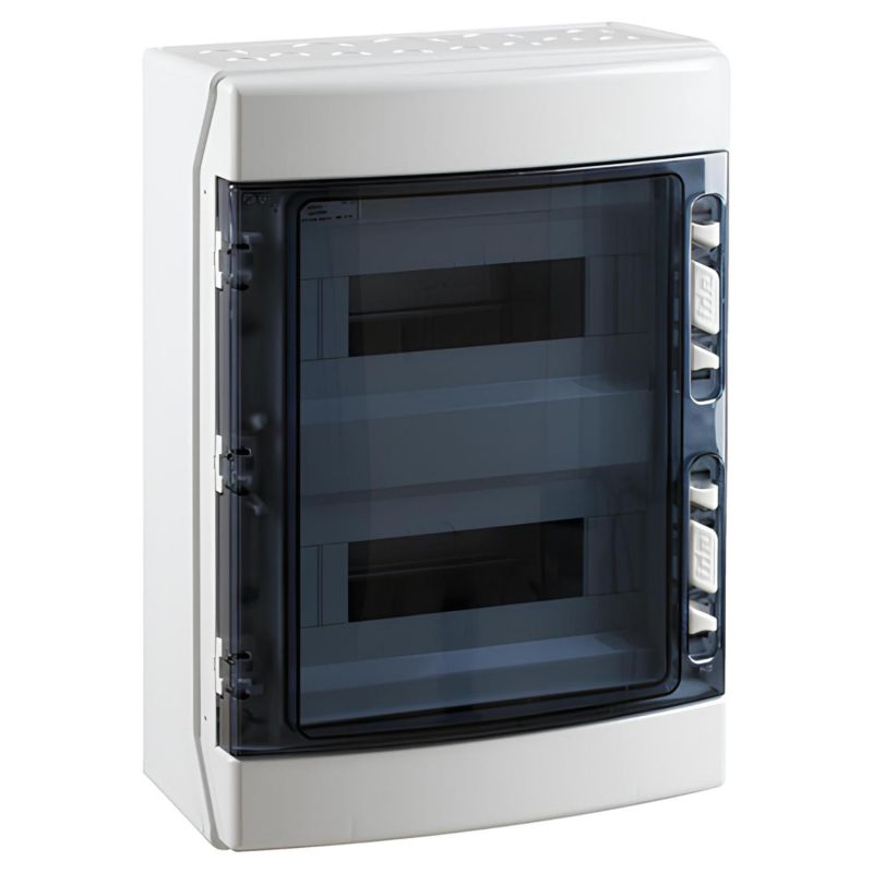 Coffret électrique étanche pour l'extérieur IP65 - 2 rangées de 12 modules - HxLxP 436x310x148mm IDE ECOLOGY
